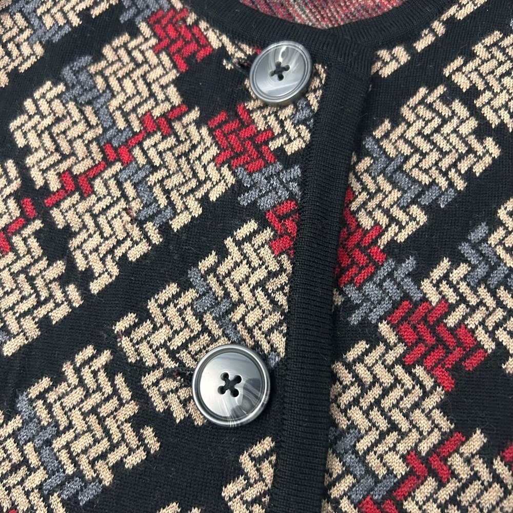Pendleton Sweater Womens Petite Large Long Cardigan 100% Merino Wool Geometric - Picture 7 of 9